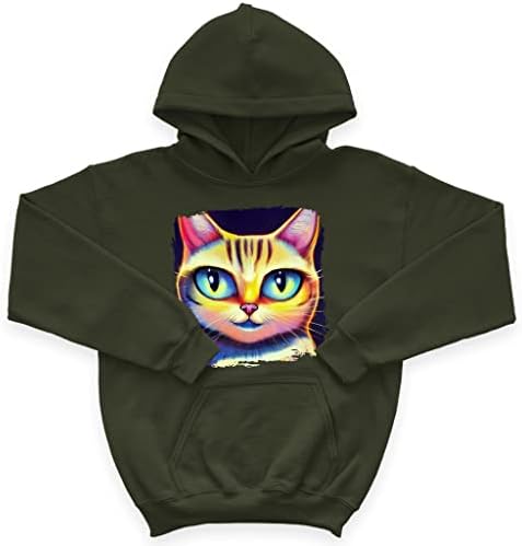 Anime Cat Kids 'spužva Fleece Hoodie - Crtani dečji hoodie - Grafički duksevi za decu