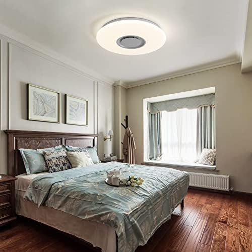 ASALL 48W LED glazba stropna svjetlost, s daljinskim upravljačem Bluetooth zvučnika, RGB duge boje, 19,68 inča, zatamnjena, stropna svjetiljka, pogodna za spavaću sobu, dnevni boravak i dječja soba