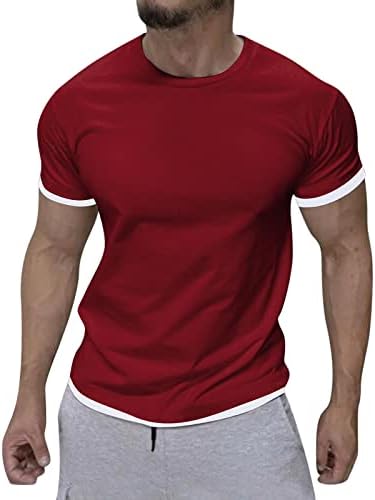 XXBR MENS Workout T-majice Kratki rukav, ljetni atletski sportski majica Slim Fit mišićna boja Basic Crewneck