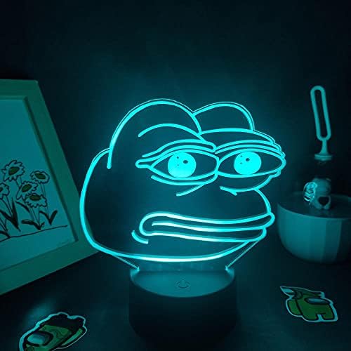 WANGE Anime，igra， životinja slatka životinja Sad Frog Pepe 3D LED neonske lampe noćna svjetla šareni poklon