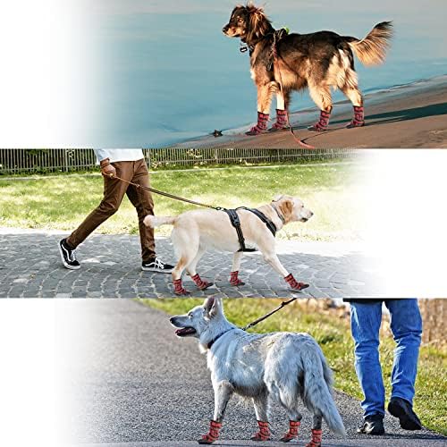 FlyStar cipele za pse za srednje velike pse, vodootporne klizne kiše / snežne zime tople vanjske čizme za