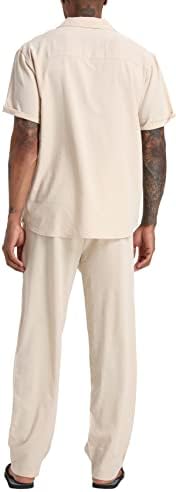Siendiu Muška odjeća za plažu 2 komada Outfits setovi casual majica s kratkim rukavima dolje majica Yoga