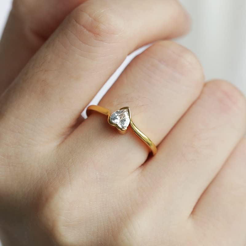 DEVE LUCKY Rings za žene Vintage prirodni biserni prstenovi Cirkon Love Trend vjenčani zlatni nakit za Gril