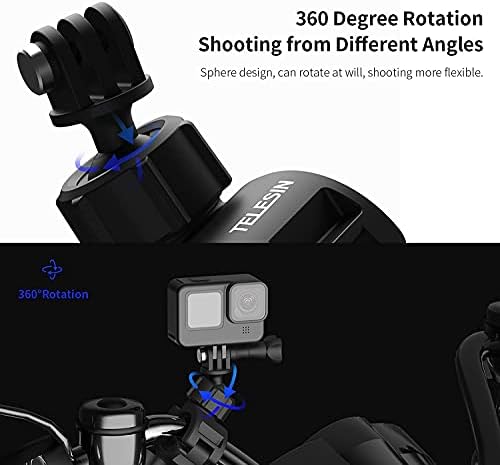 Guedieo Action Kamera Ručica nosača podesiva motocikl ručica za montiranje Kompatibilan sa Gopro Herom 10/9/8/7,