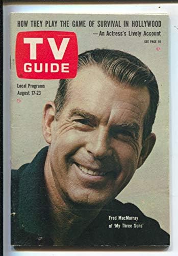 TV vodič 8 / 17 / 1963-moja tri sina-Fred McMurray cover-Illinois-bez oznake-kopija štanda za vijesti-VF
