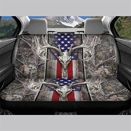 AFPANQZ Universal auto navlake za povratak Cool American Flag Deer Skull Car stražnje sjedalo Split klubovi
