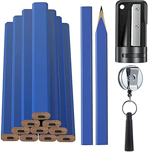 Ajulilvy stolarski set za olovke, 12 kom 7 inča s ravnim stolarnim olovkama sa stolarnim olovkom za oštrene